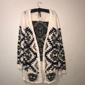 Army green and black chunky cardigan